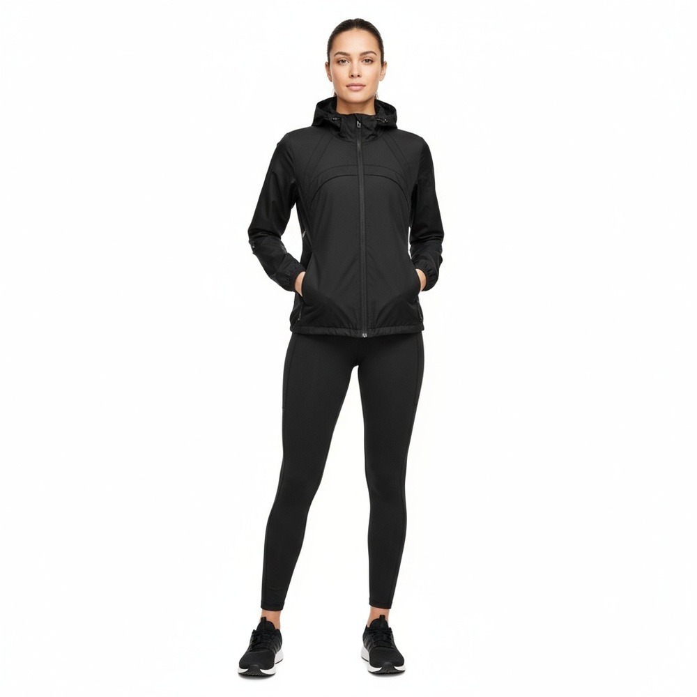 Lululemon Fast Free Windbreaker Jacket Womens 12 Black Packable Running